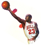 1990s Michael Jordan Chicago Bulls 14" x 38" Die Cut McDonalds Point of Purchase Display 
