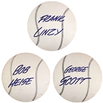 1972-73 George Scott Bob Heise Frank Linzy Milwaukee Brewers County Stadium 30" Old Milwaukee Backed Display Discs - Lot of 3