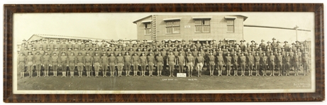 1917 Camp Grant IL Company B 331st Machine Gun Batallion 11.5" x 37" Framed Photo