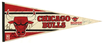 1989-92 Chicago Bulls Multi Signed Full Size 29" Pennant w/ 8 Signatures Including Michael Jordan, Scottie Pippen & More (Full JSA Letter) 