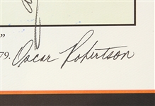 1995 Oscar Robertson Milwaukee Bucks Signed 15 x 24 Career Accomplishments Lithograph (JSA) 375/980