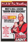 2013 Baron Von Raschke 11" x 17" MIAW Pro Wrestling Poster
