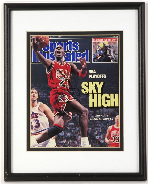 1988 Michael Jordan Chicago Bulls Signed 12" x 15" Framed Sports Illustrated Magazine (JSA)