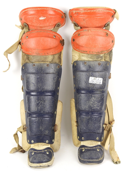 1970s-80s John Stearns New York Mets Game Worn Shin Guards (MEARS LOA)