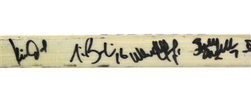 1980's-90's Game Used/Signed Hockey Stick Collection - Lot of 3 w/ Denis Savard, Jerome Dupont & 1997-98 Turner Cup Champion Chicago Wolves (MEARS LOA/JSA)