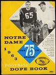1963 Notre Dame Fighting Irish Football "The 75th Season" Dope Book
