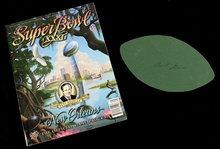 1997 Green Bay Packer New England Patriots Super Bowl XXXI Program & Bart Starr Signed Football Cut - Lot of 2 (JSA)