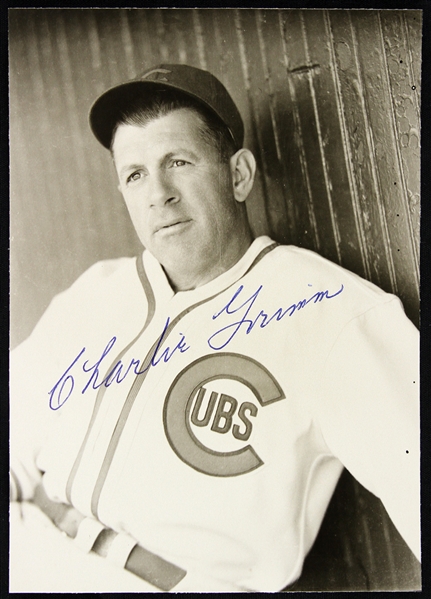 1944-49 Charlie Grimm Chicago Cubs Signed 4.5" x 6.5" Photo (JSA)