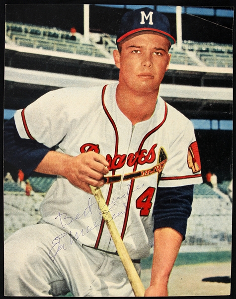 1950s Eddie Mathews Milwaukee Braves Signed 7" x 9" Magazine Page (JSA)