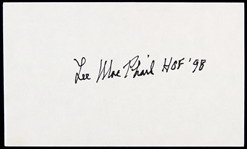 1998 Lee MacPhail Hall of Fame Executive Signed 3" x 5" Index Card (JSA)