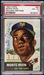 1953 Monte Irvin New York Giants Signed Topps Trading Card (PSA/DNA VG-EX 4)