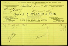 1888 Mrs. Koenig Newark NJ AG Spalding & Bros Invoice