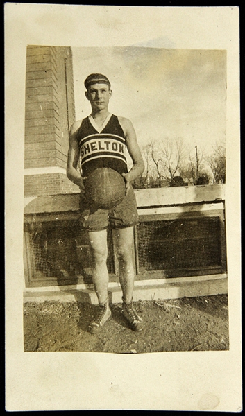 1930s Shelton Basketball Player 2.5" x 4.25" Original Photo