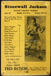 1935 Stonewall Jackson 4.5" x 6.5" Boxing Promoter Card 