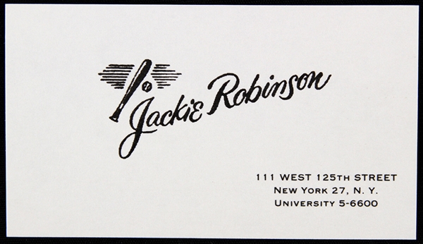 1950s Jackie Robinson Brooklyn Dodgers Business Card
