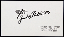 1950s Jackie Robinson Brooklyn Dodgers Business Card