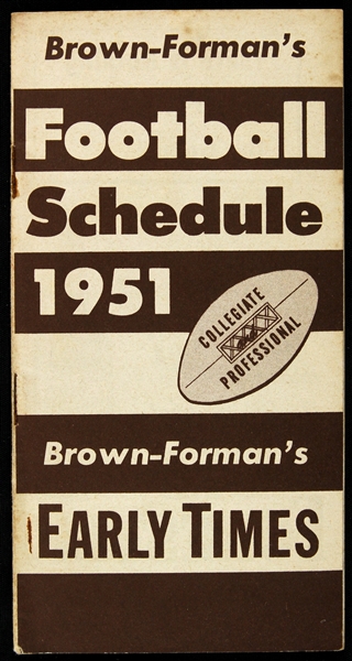 1981 Brown-Formans Early Times Football Schedule Booklet 