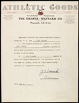 1930s Joe Vosmik Cleveland Indians Signed Draper Maynard Athletic Goods Contract (JSA)