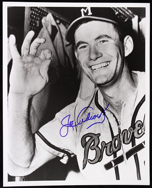 1953-62 Joe Adcock Milwaukee Braves Signed 8" x 10" Photo (JSA)