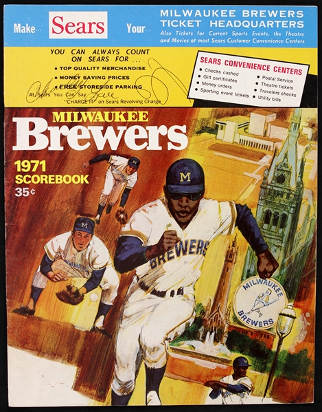 1971 Charley Lau Kansas City Royals Signed Milwaukee Brewers County Stadium Scorebook (JSA)