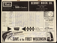 1959 Milwaukee Braves San Francisco Giants Signed County Stadium Program w/ 12 Signatures (JSA)