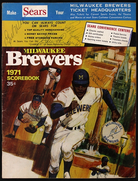 1971 Milwaukee Brewers Baltimore Orioles Signed County Stadium Program w/ 5 Signatures Including Earl Weaver, Brooks Robinson & More (JSA)