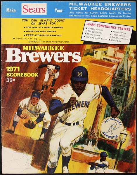 1971 Merle Harmon Milwaukee Brewers Signed County Stadium Program (JSA)