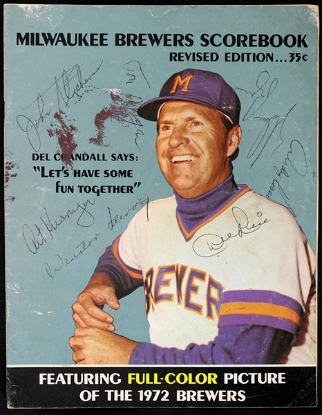1972 Milwaukee Brewers California Angels Signed County Stadium Program w/ 8 Signatures Including Nolan Ryan & More (JSA)