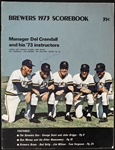 1973 Jim Slaton Milwaukee Brewers Signed County Stadium Program (JSA)