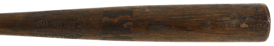 1928 Zinn Beck Diamond Ace 100 Sidewritten Game Used Bat w/ Shipping Label Remnant (MEARS LOA)