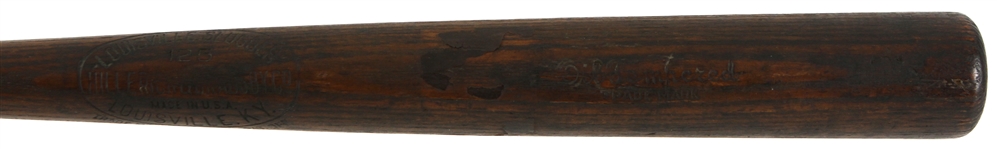 1922 Oil Tempered H&B Louisville Slugger Game Used Sidewritten Bat (MEARS LOA)