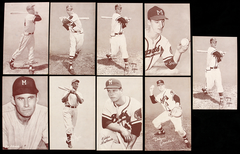 Lot Detail - 1953-65 Milwaukee Braves Exhibit Card Collection - Lot of ...