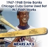 1967-68 Ernie Banks Chicago Cubs Signed H&B Louisville Slugger Professional Model Game Used Bat (MEARS A9.5/JSA)