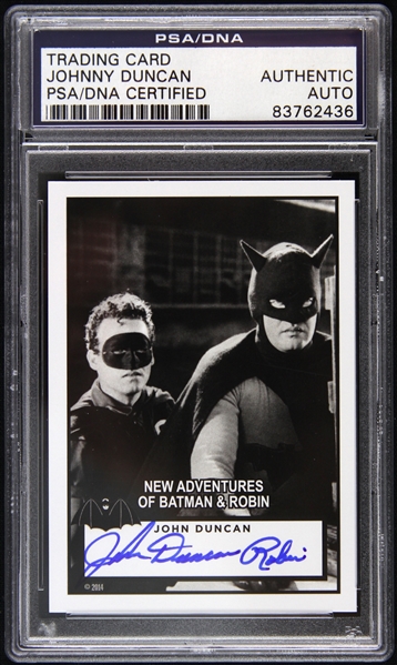 2014 John Duncan New Adventures of Batman & Robin Signed Card (PSA/DNA Slabbed)