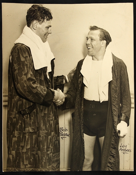 1940s Bob Pastor Lou Ambers 7.5" x 9.5" Original Photo