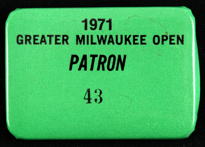 1971 Greater Milwaukee Open Patron 1.75" x 2.25" Pinback Button