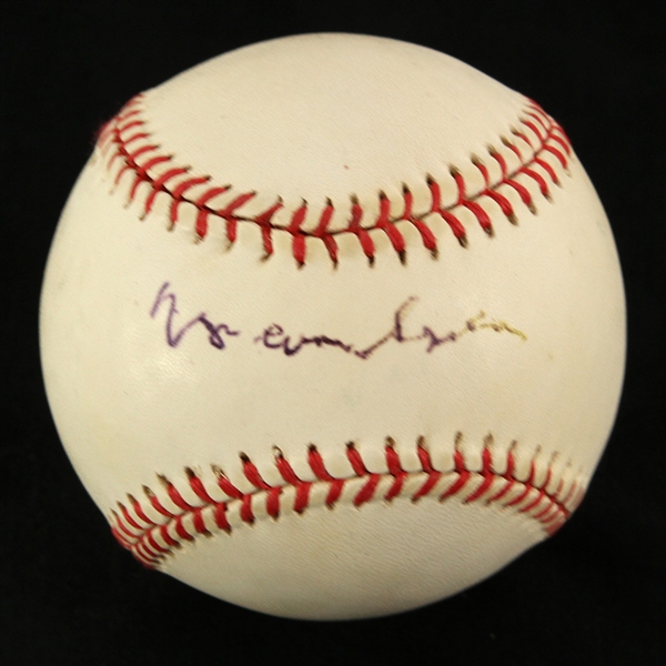 1995-99 Warren Spahn Milwaukee Braves Signed ONL Coleman Baseball (JSA) Warren Spahn Estate
