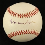 1995-99 Warren Spahn Milwaukee Braves Signed ONL Coleman Baseball (JSA) Warren Spahn Estate