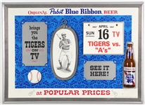 1967 "Exceptionally High Grade" Detroit Tigers Pabst Blue Ribbon 21" x 30" Schedule Display w/ Easelback