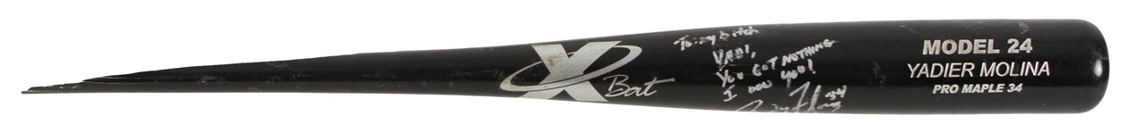 Lot Detail - 2005-08 Yadier Molina St. Louis Cardinals XBat Professional Model Bat Fragment ...