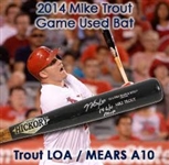 2014 Mike Trout California Angels Old Hickory Professional Model Game Used Bat (Trout LOA, MEARS A10, JSA) MVP Season
