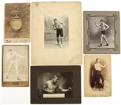1880's-1910's Boxing Studio Photo Collection - Lot of 6