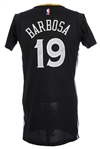 2015 Leandro Barbosa Golden State Warriors Game Worn Sleeved Alternate Jersey (MEARS LOA/MeiGray)