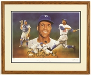 1989 Roy Campanella Brooklyn Dodgers Signed 24" x 29" Framed Lithograph (JSA) 93/250