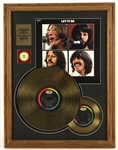 1970s The Beatles Let It Be 21" x 28" Framed Gold Plated Record Display