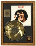 1970s Elvis Presley A Legendary Performer 21" x 28" Framed Gold Plated Record Display 