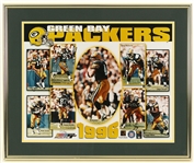 1996 Green Bay Packers Multi Signed 21 x 26 Framed Poster w/ 9 Signatures Including Brett Favre, Reggie White & More (JSA) 1/96