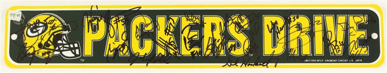 1996 Green Bay Packers Multi Signed 4 x 24 Packers Drive Street Signs - Lot of 2 w/ Brett Favre, Desmond Howard, Wayne Simmons & More (JSA)