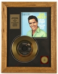 1970s Elvis Presley Are You Lonesome Tonight b/w Cant Help Falling In Love 15" x 19" Framed Gold Plated Record Display 