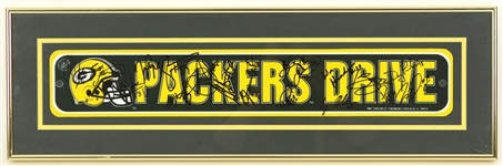 1996 Green Bay Packers Multi Signed 9" x 29" Framed Packers Drive Street Sign w/ 17 Signatures Including Brett Favre, Desmond Howard, Wayne Simmons & More (JSA)
